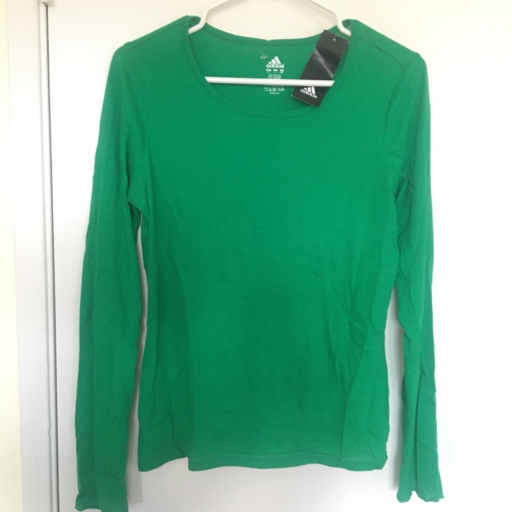 NWT Green Long sleeve shirt- Adidas